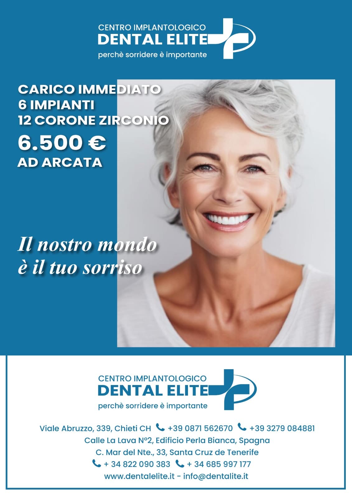 Cartel publicitario en italiano para centro implantológico